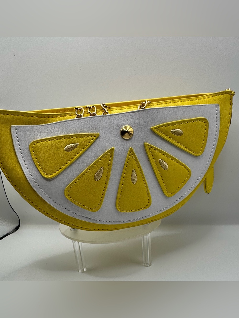 Handmade Yellow & White Citrus Slice Crossbody Bag - new